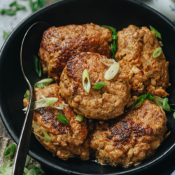 A Chinese pork meatball recipe that uses breadcrumbs, water chestnuts, and aromatics to make super light, fluffy and juicy meatballs that are bursting with flavor.