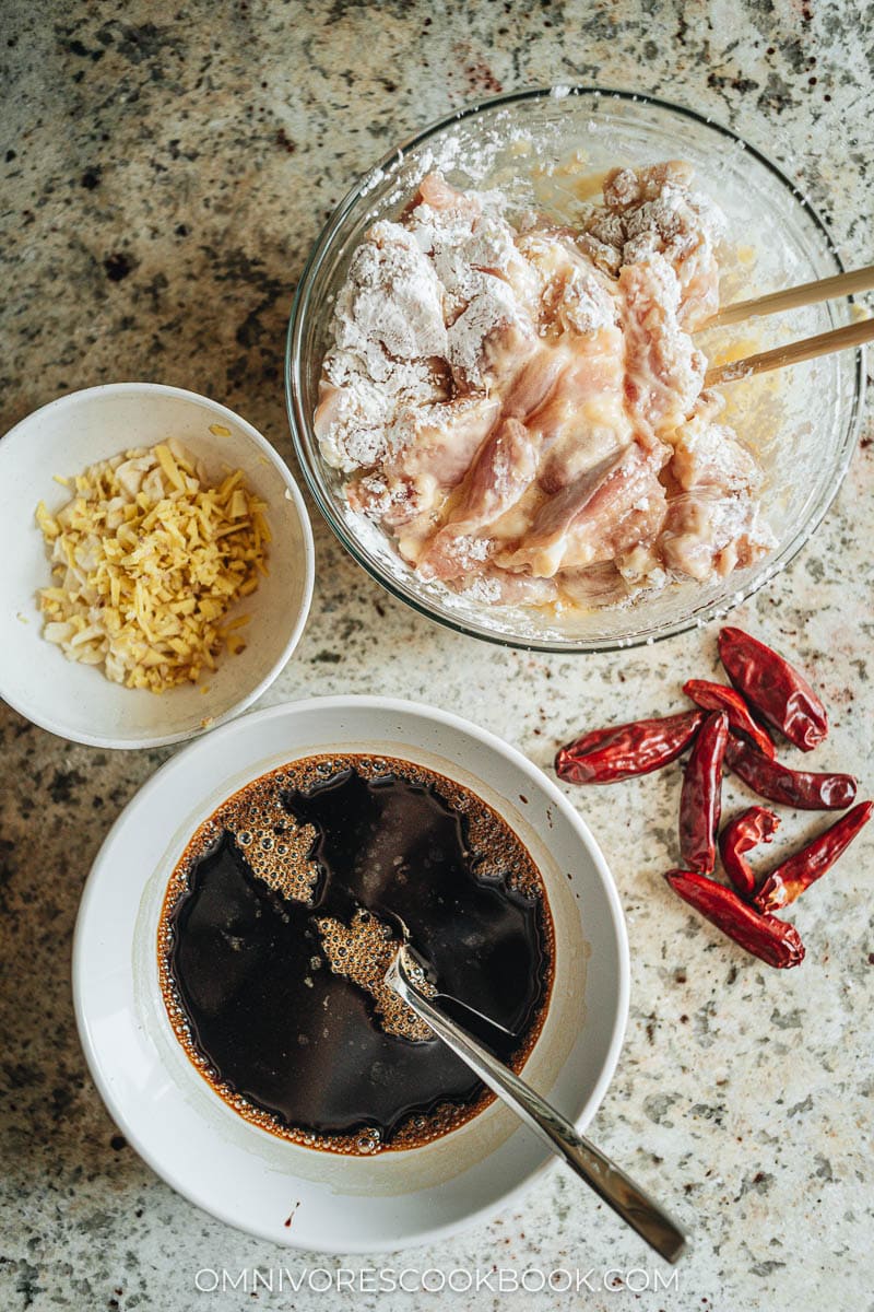 Homemade General Tso’s Chicken ingredients