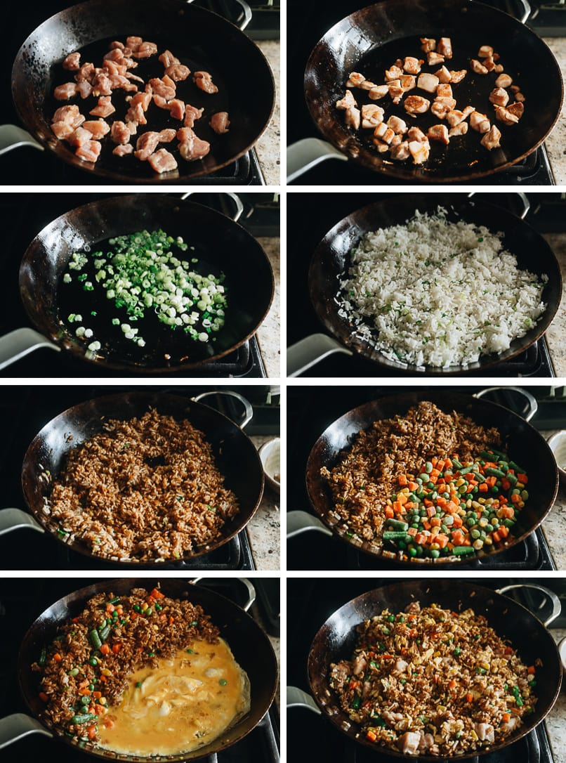 How to make chicken fried rice step-by-step