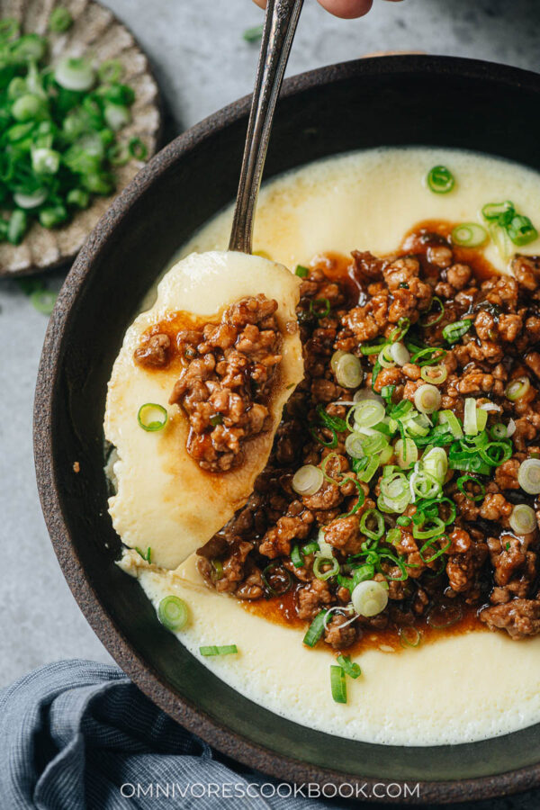 Steamed Egg with Minced Pork (肉末蒸水蛋) Omnivore's Cookbook