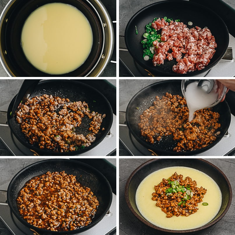 How to make steamed egg with minced pork step-by-step