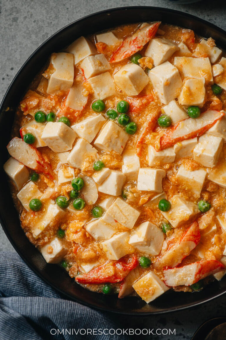 Crab Roe Tofu with Salted Duck Eggs (蟹黄豆腐) - Omnivore's Cookbook
