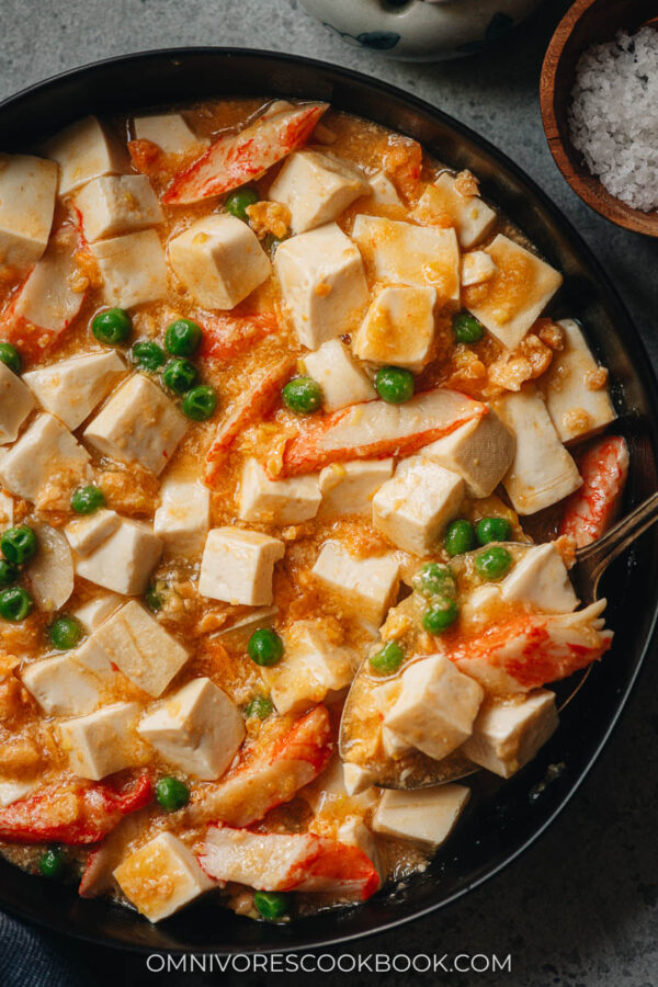 Crab Roe Tofu with Salted Duck Eggs (蟹黄豆腐) Omnivore's Cookbook