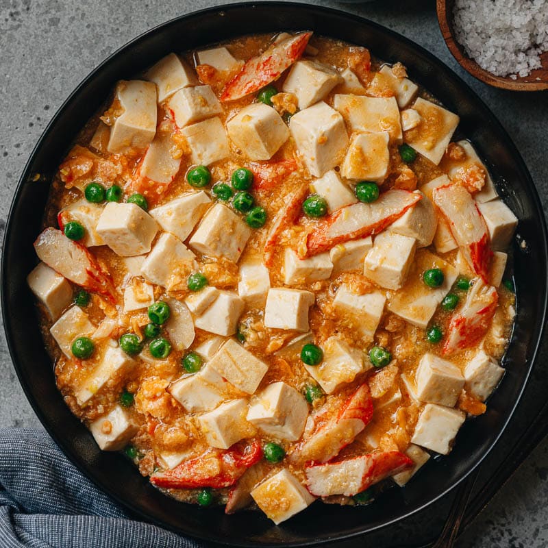 Crab Roe Tofu with Salted Duck Eggs (蟹黄豆腐)