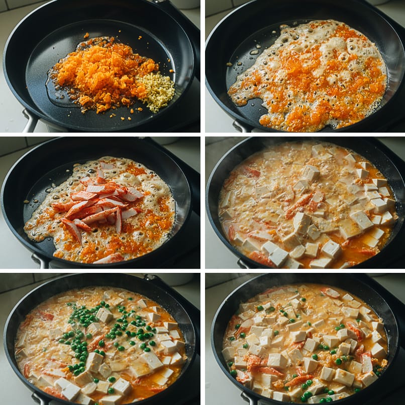 How to make crab roe tofu step-by-step