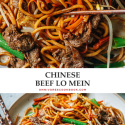 Tender slices of beef mingling with thick lo mein noodles, vegetables, and a savory sauce are perfect for tonight’s dinner in this beef lo mein. And it takes less time than takeout to put on your table!