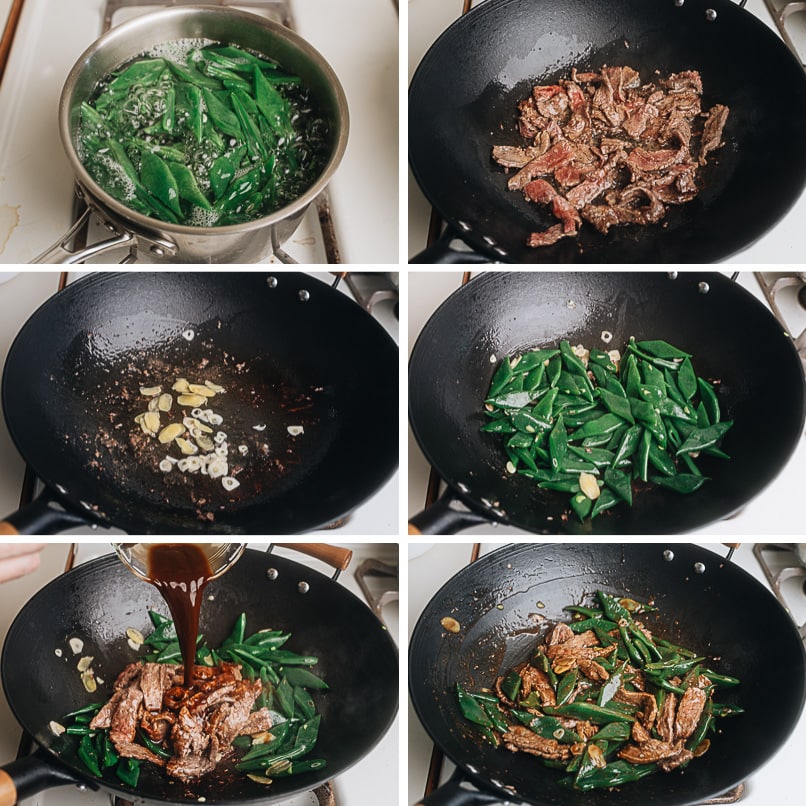How to make beef and flat bean stir fry step-by-step