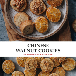 Celebrate Chinese New Year with these walnut cookies that have a crispy and crumbly texture and heavenly walnut aroma. They also go perfect with tea and can be enjoyed any time of the day. {Vegetarian}