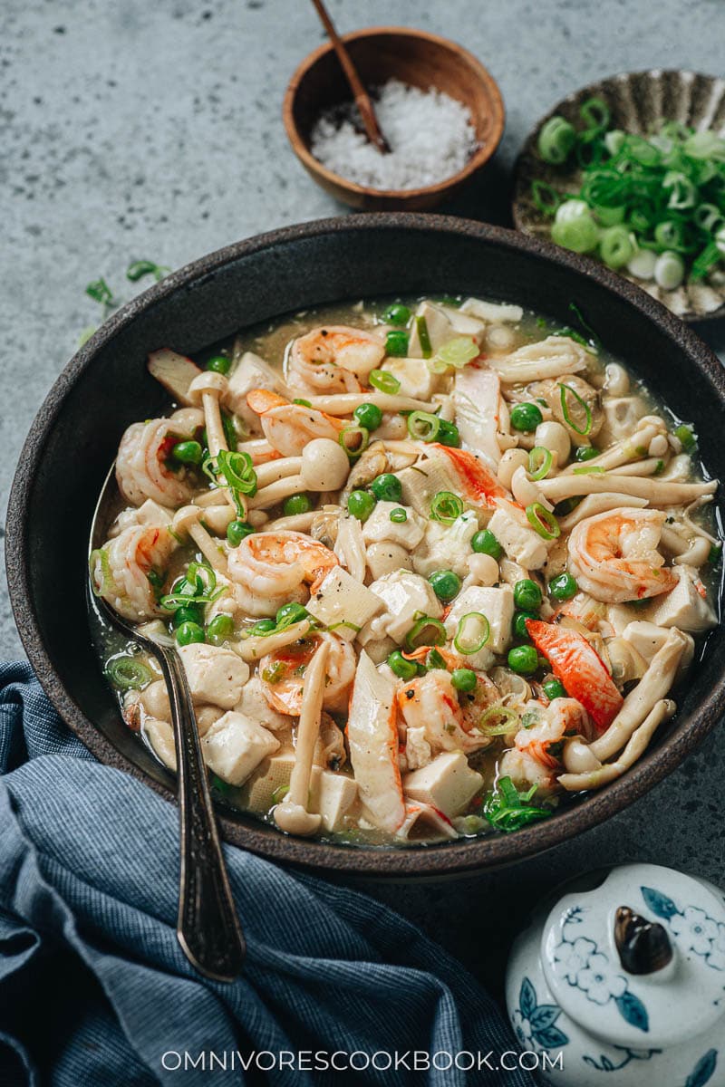 Chinese style seafood tofu stew