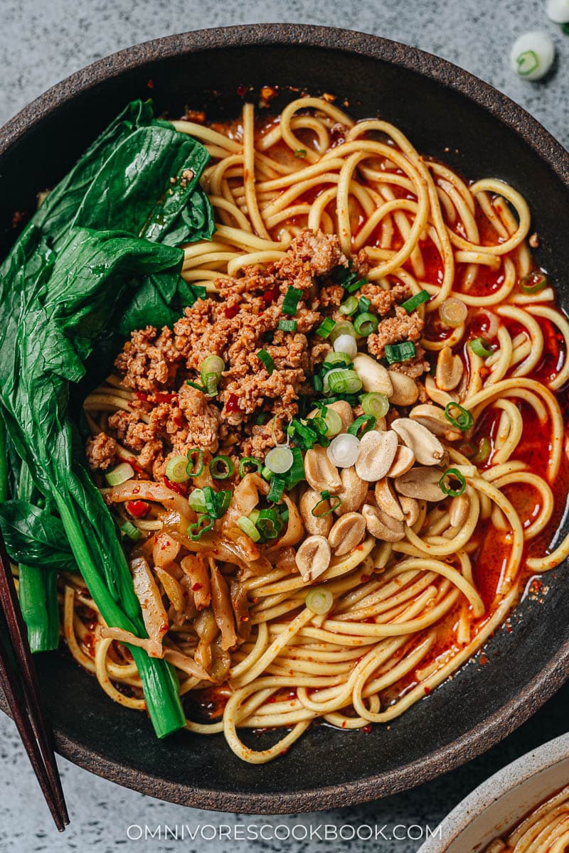 Chongqing noodles close up