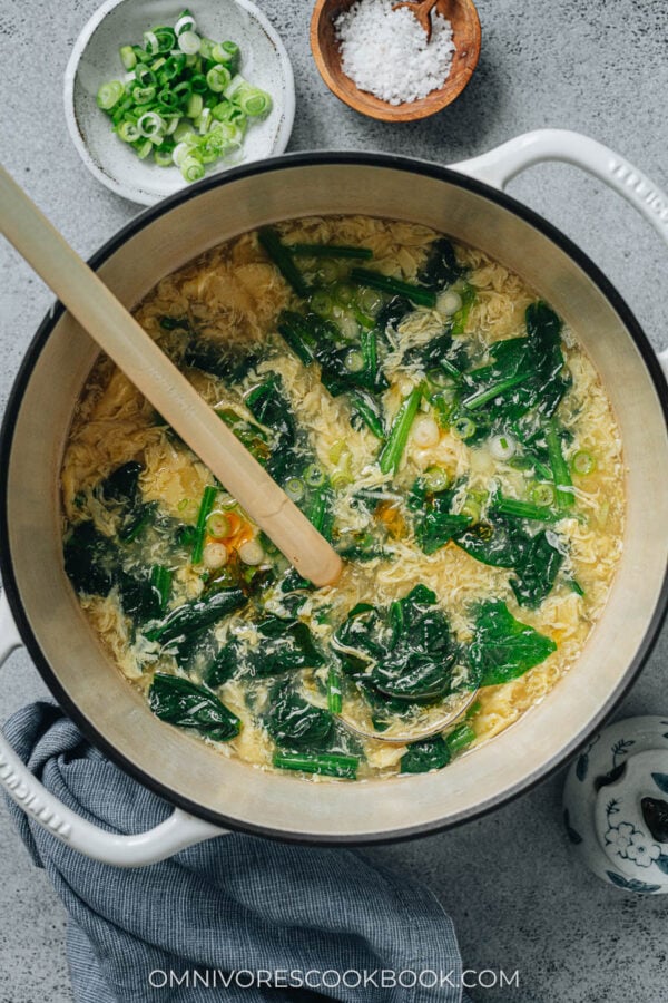 Spinach Egg Drop Soup Omnivore's Cookbook