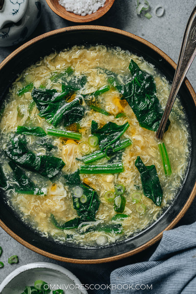 Spinach Egg Drop Soup Omnivores Cookbook