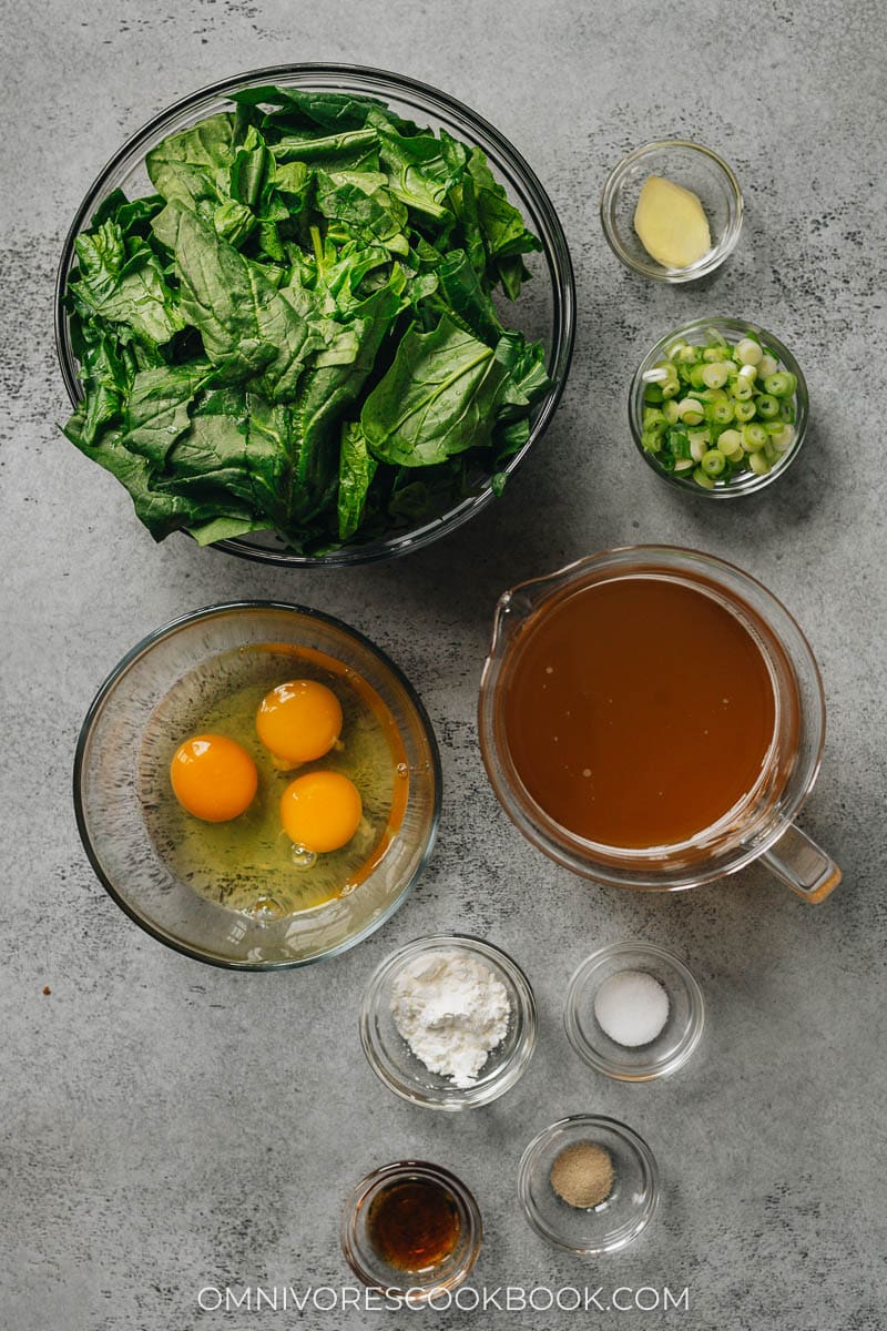 Spinach egg drop soup ingredients