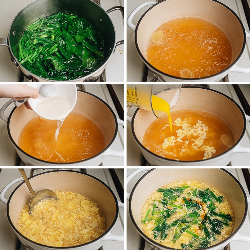 How to make Spinach egg drop soup step-by-step