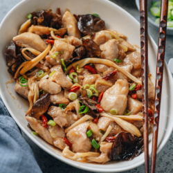 Chinese steamed chicken is easy to make and features tender juicy chicken cooked in a savory sauce full of umami and aroma. The dish can be prepared ahead of time and is fast to cook, making it a perfect appetizer or main dish for dinner. {Gluten-Free Adaptable}