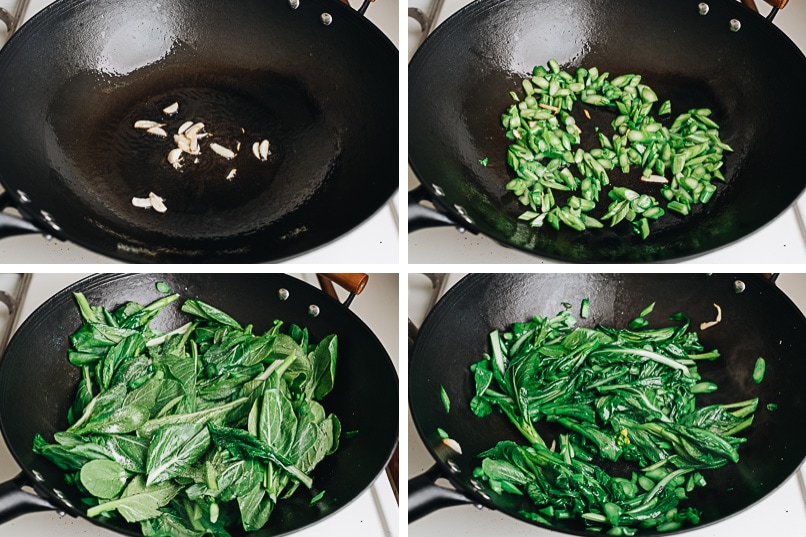 How to make yu choy stir fry step-by-step