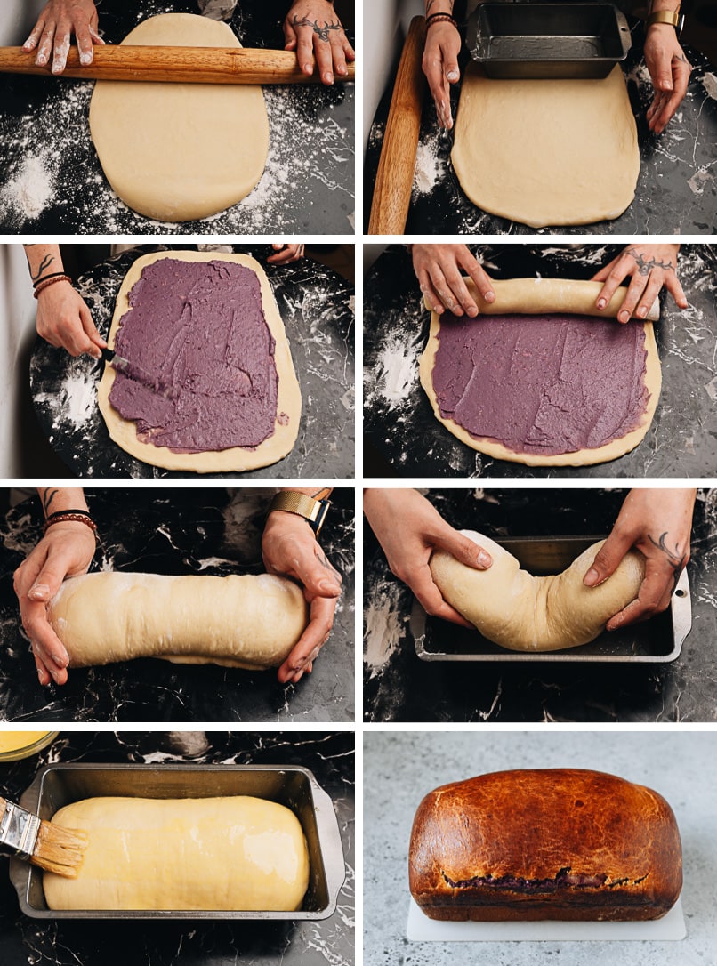 How to assemble taro bread