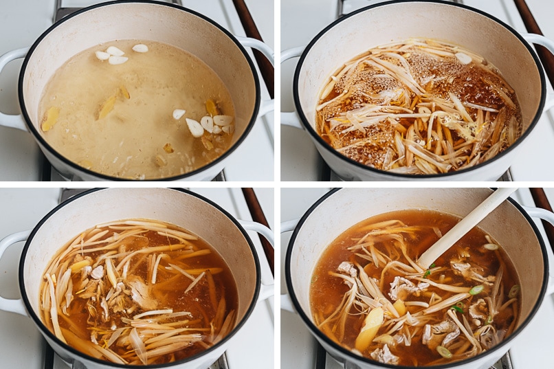 How to make pork soup with lily flower step-by-step