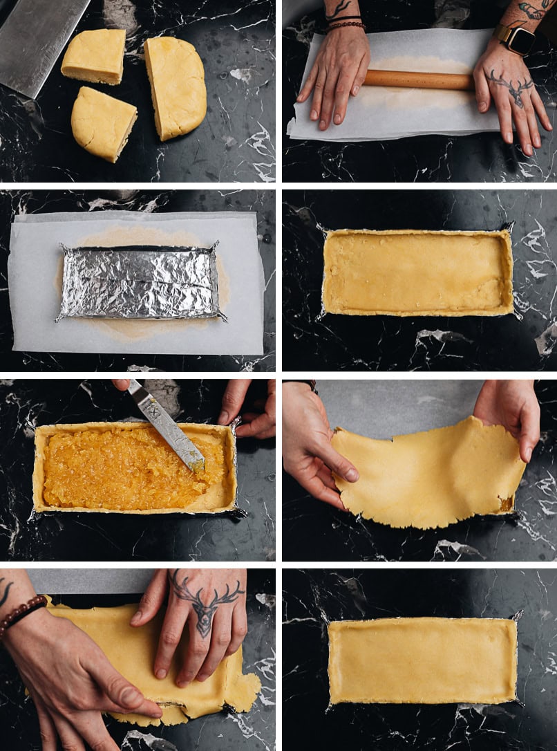 How to assemble the pineapple cake