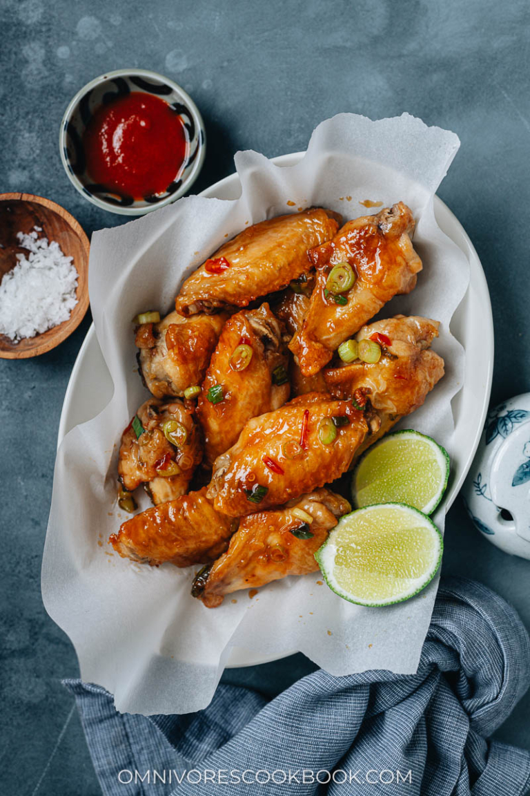 Crispy Air Fryer Wings with Sweet Chili Sauce - Omnivore's Cookbook