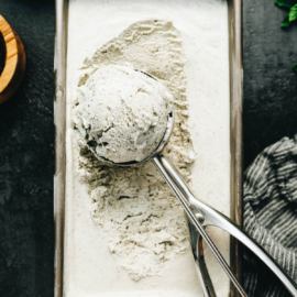 Homemade black sesame ice cream