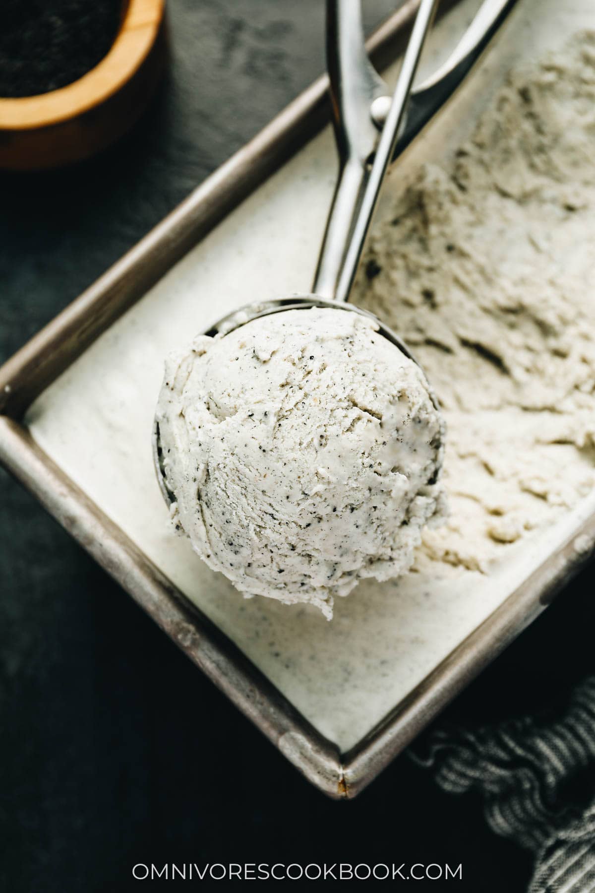 Black sesame ice cream