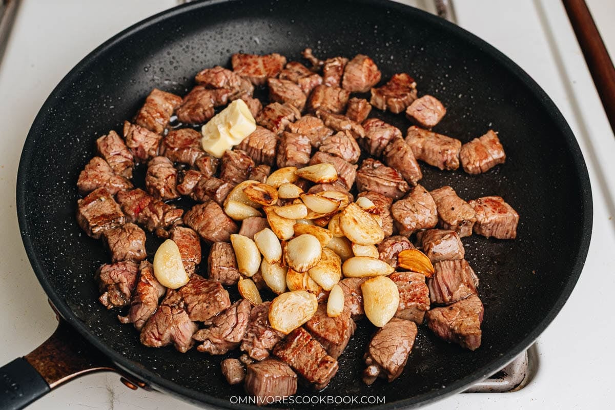 Add the garlic and butter