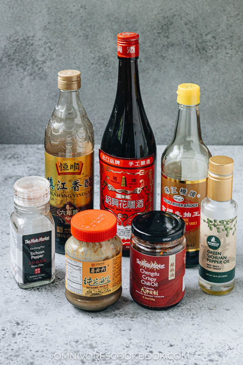 Basic ingredients for making Sichuan food