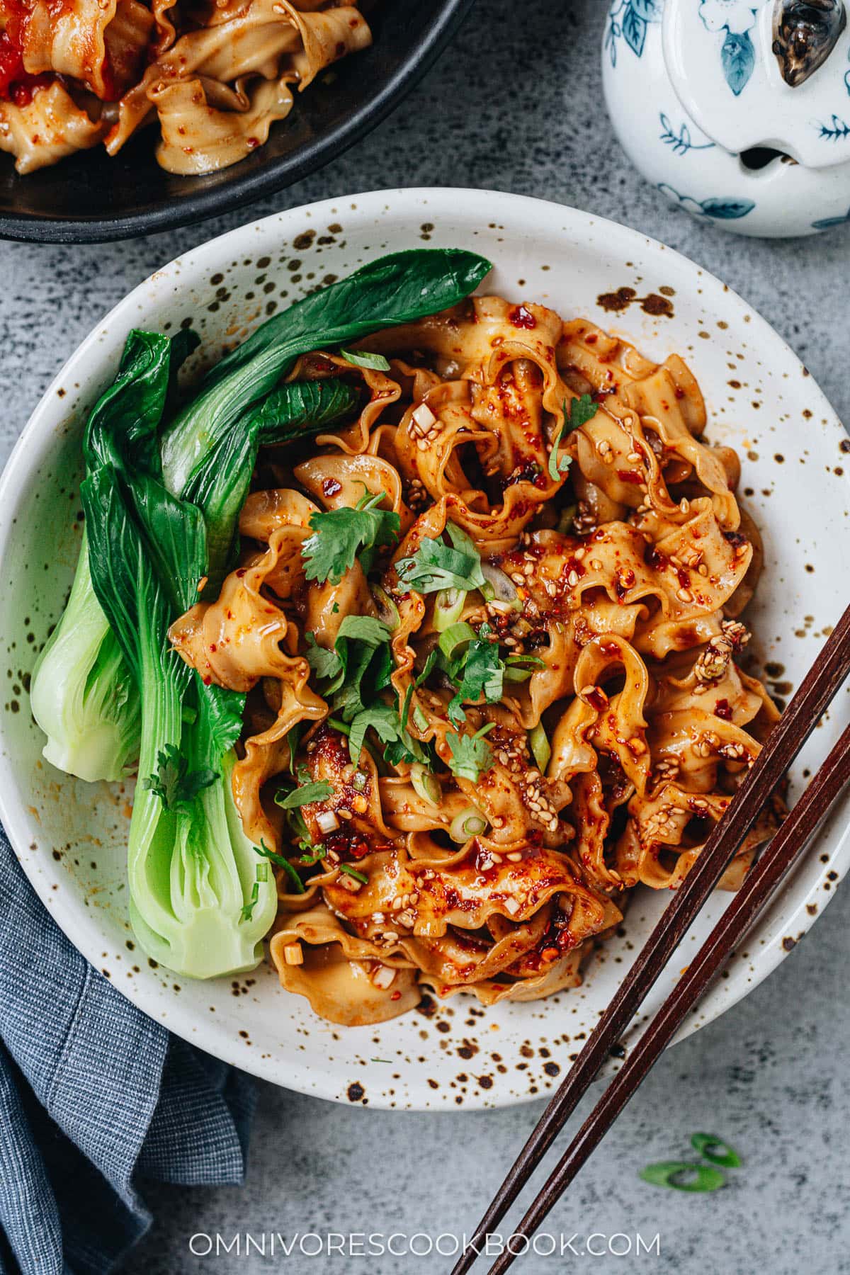 Biang biang noodle served in a bowl