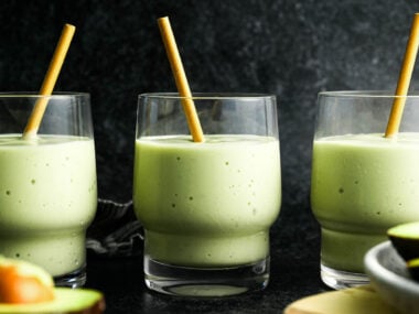 Homemade avocado smoothie