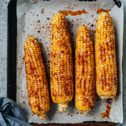 Make perfectly charred and flavorful corn on the cob with this easy air fryer recipe. Enjoy a quicker version of this classic summer side dish with a bold flavor using this recipe! {Vegan, Gluten-Free}