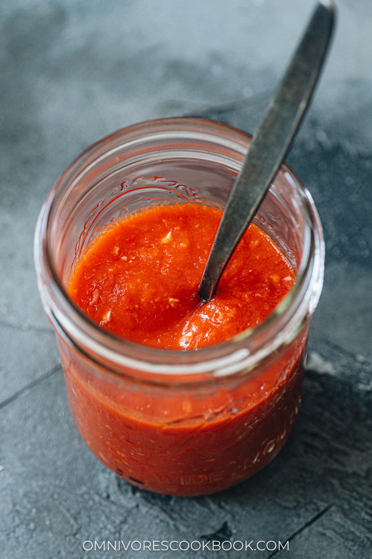 Hot sauce in a jar