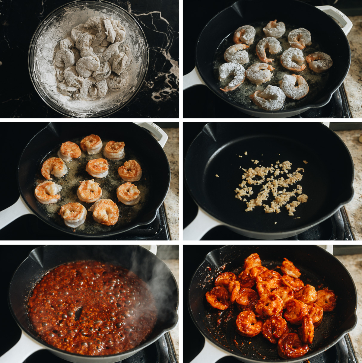 Cooking chili garlic shrimp step-by-step