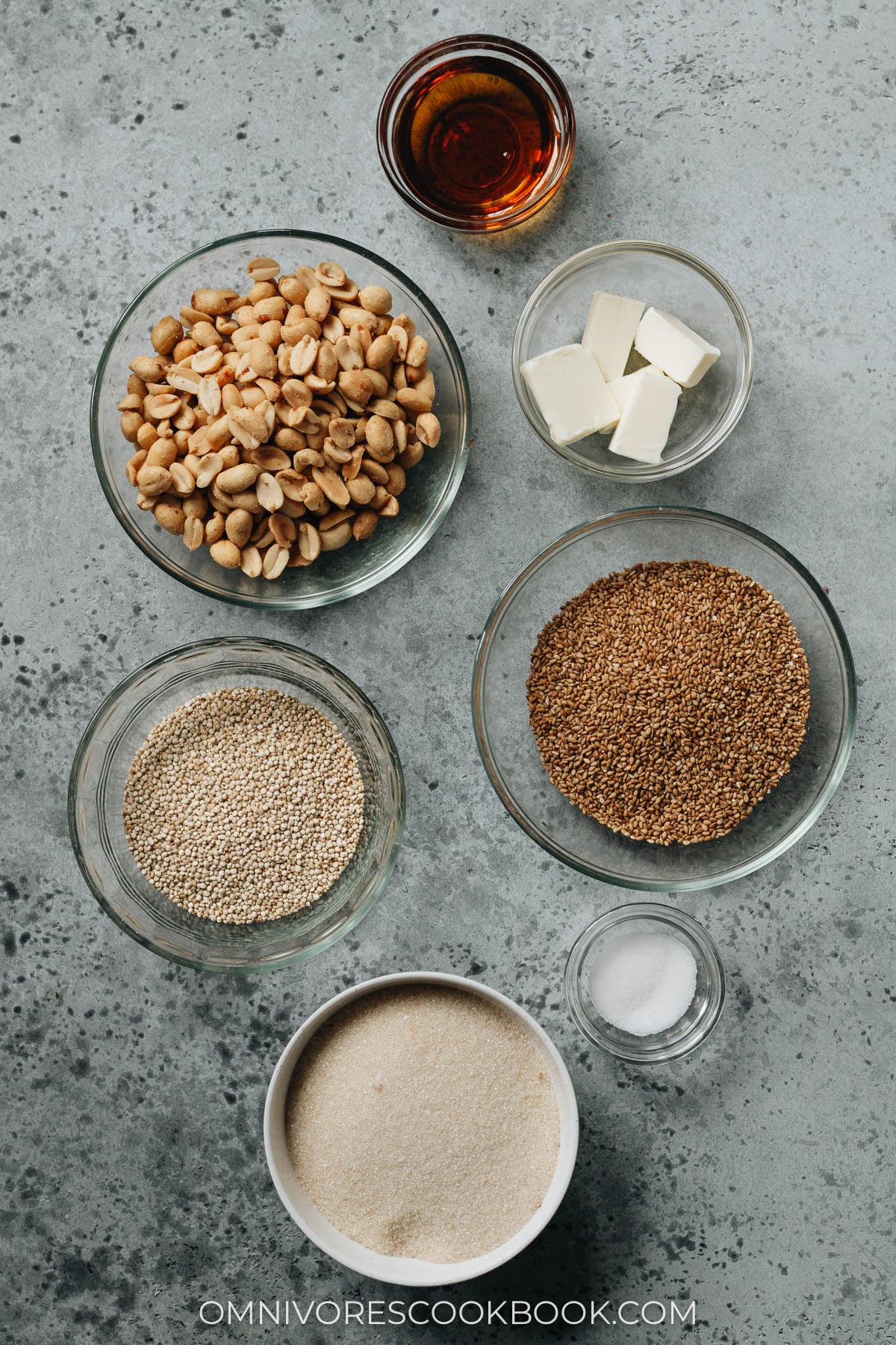 Ingredients for making Chinese peanut brittle