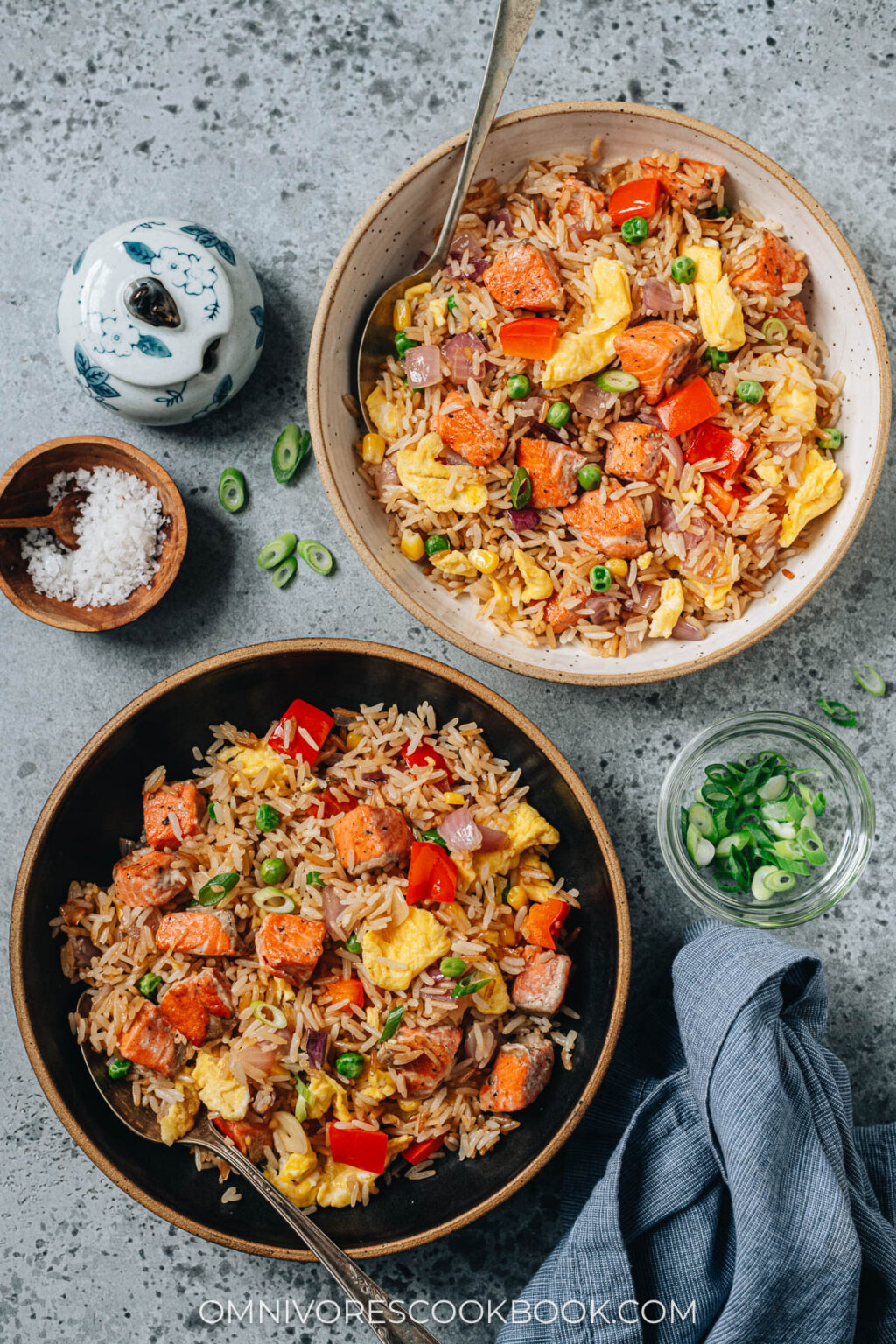 Salmon Fried Rice (三文鱼炒饭) - Omnivore's Cookbook