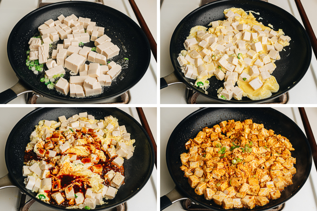 How to make egg and tofu step-by-step