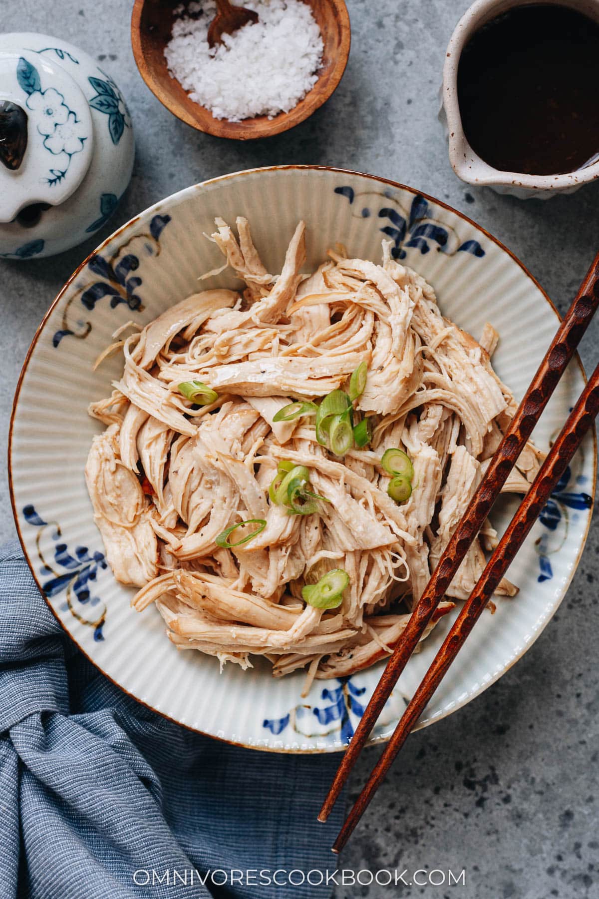 Instant pot shredded chicken in a bowl