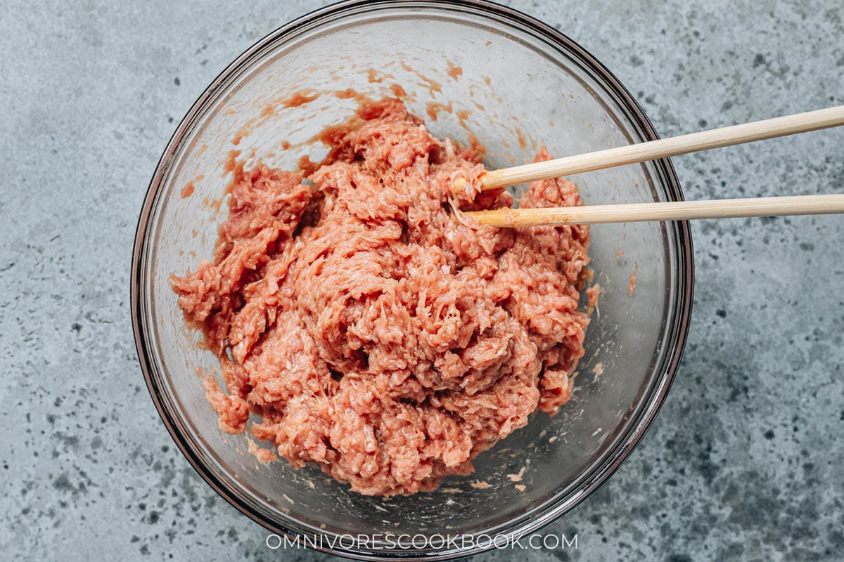 Getting ground meat sticky after mixing