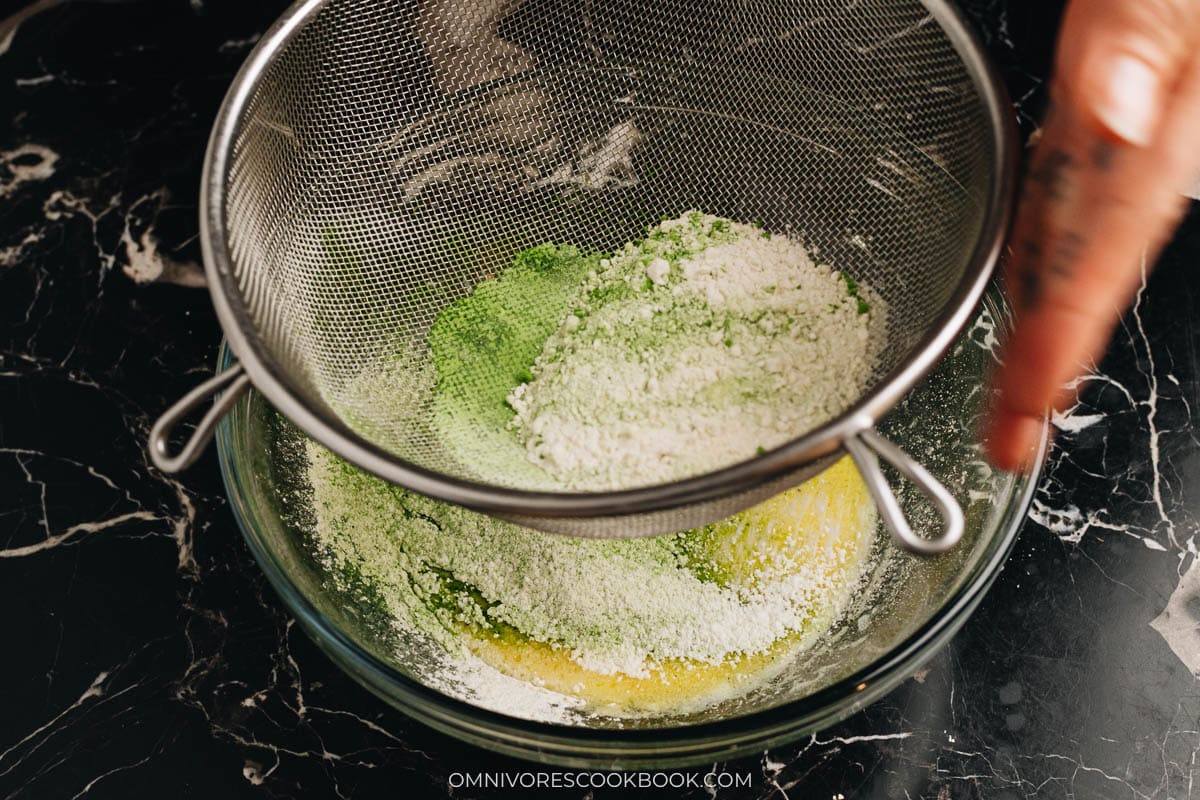 Sift the flour into wet ingredients