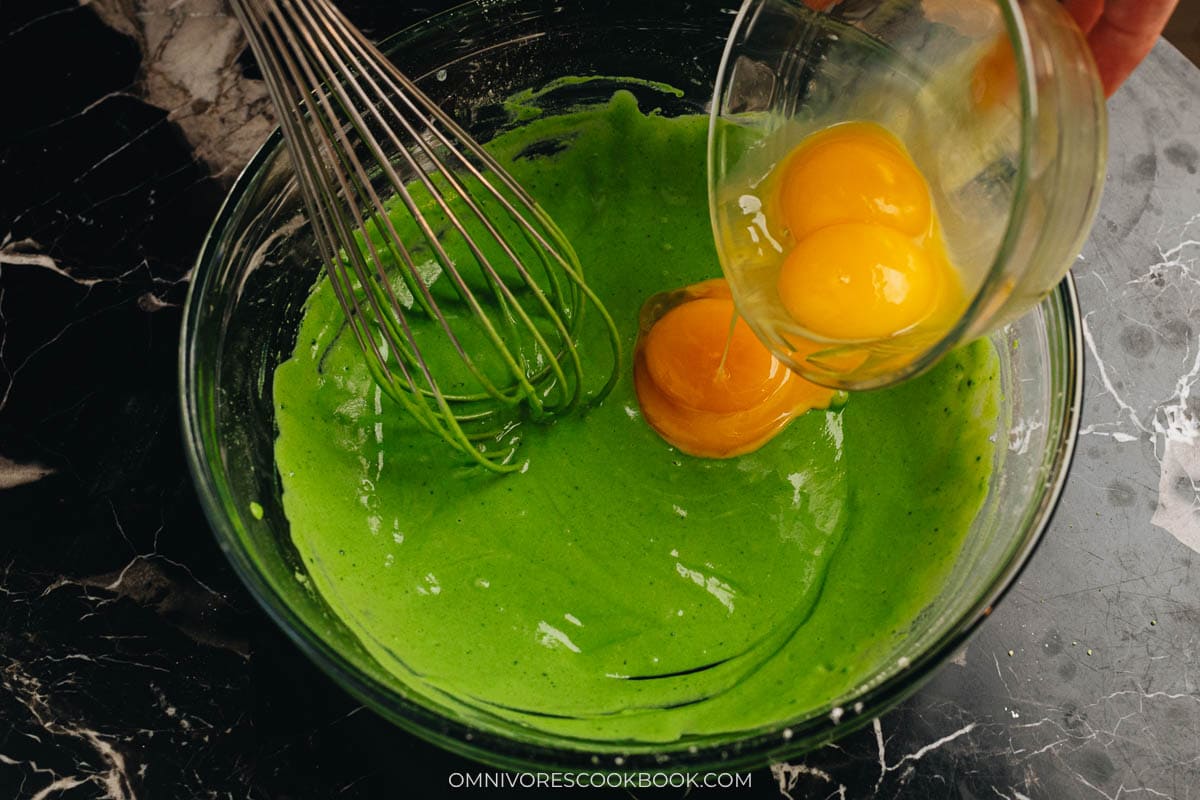 Add the egg yolks