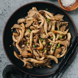 Homemade oyster mushroom stir fry