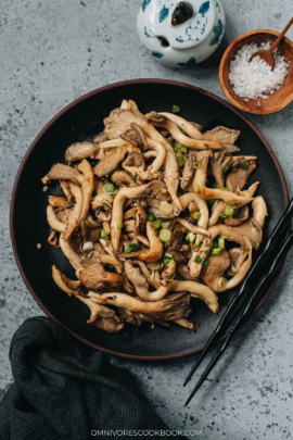 Homemade oyster mushroom stir fry