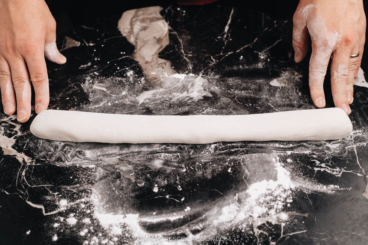 Roll the dough into a long log