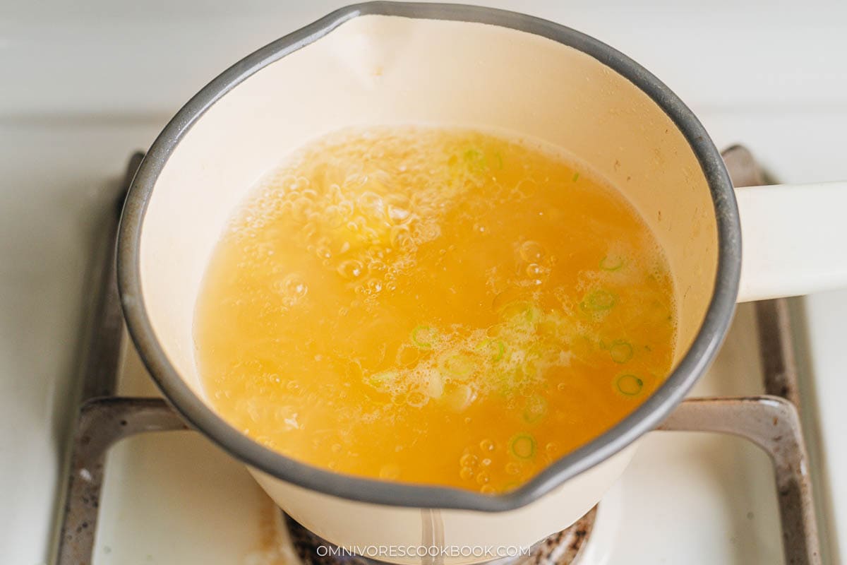 Heating chicken stock