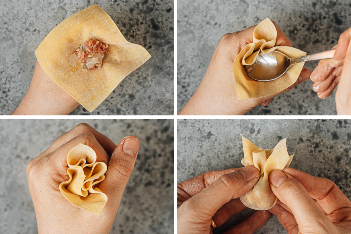 How to wrap wonton step by step