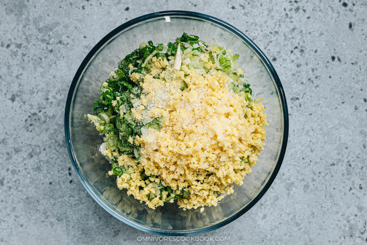 Mixed ingredients in a small bowl