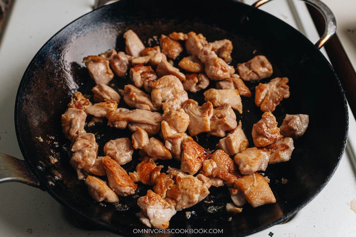 Sear chicken in a big pan