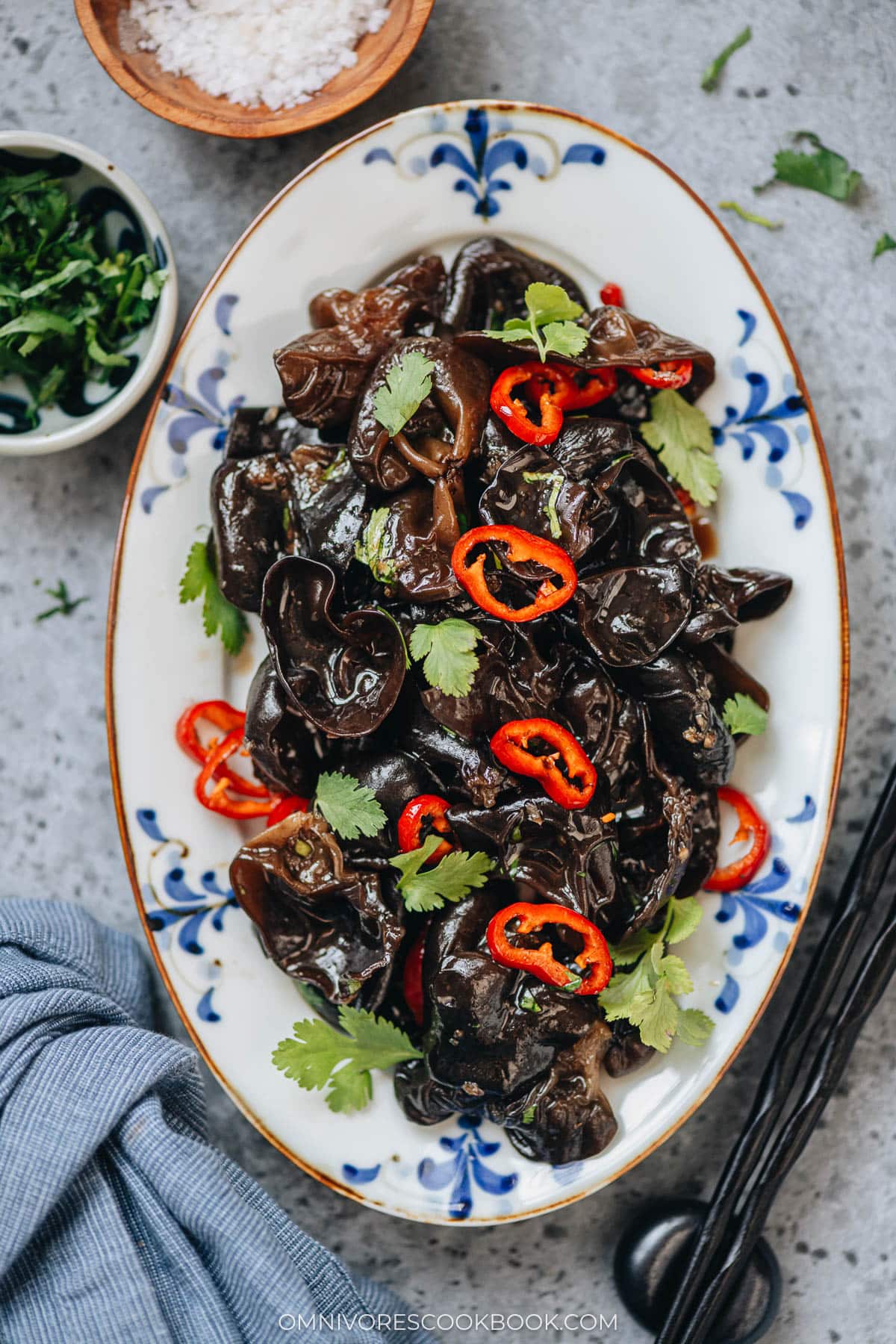 Chinese wood ear mushroom salad