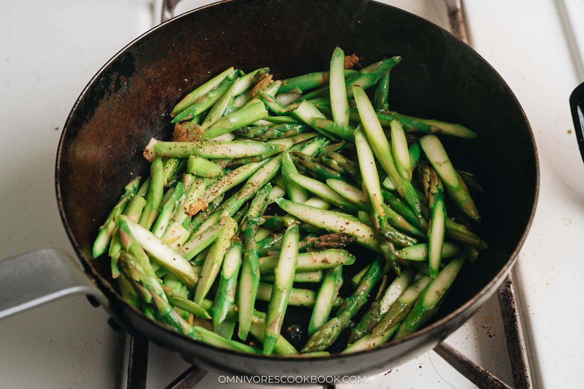 Cook asparagus