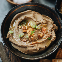 This Malaysian inspired chicken liver pâté combines the classic French pâté with aromatics such as ginger, garlic and Shaoxing wine. When infused with those bold, aromatic flavors, this silky and creamy spread transforms into something truly special. {Gluten-Free}